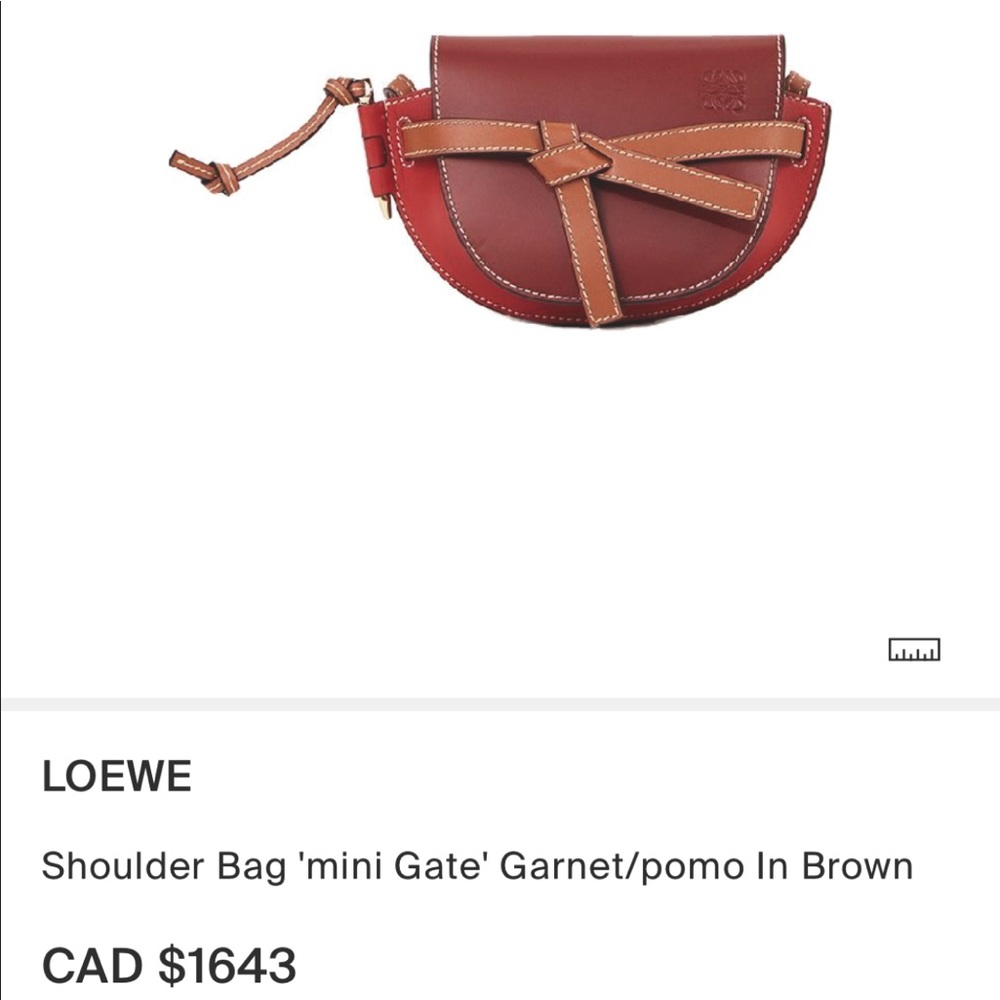 Loewe Mini Gate in soft calfskin(Garnet/pomodoro)